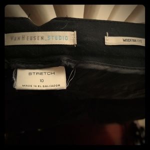 Van Heusen-black stretch modern fit pants